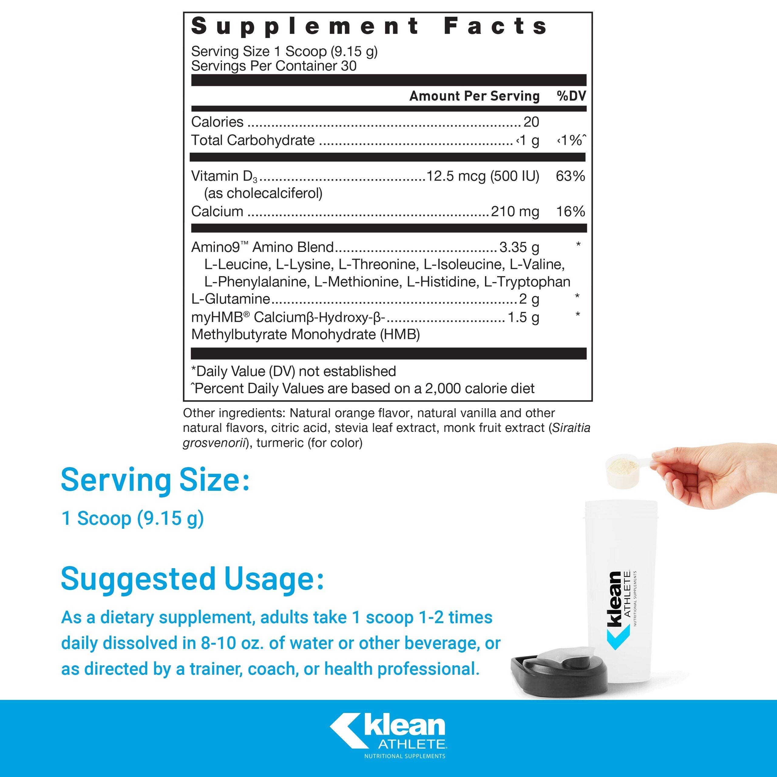 Douglas Laboratories Klean Essential Aminos +HMB Ingredients