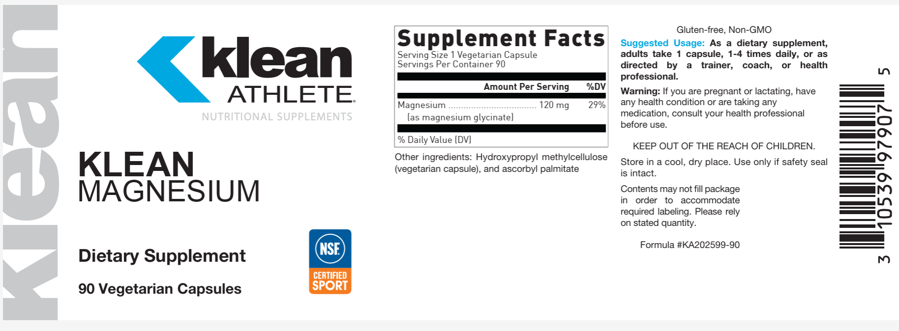 Douglas Laboratories Klean Magnesium Label