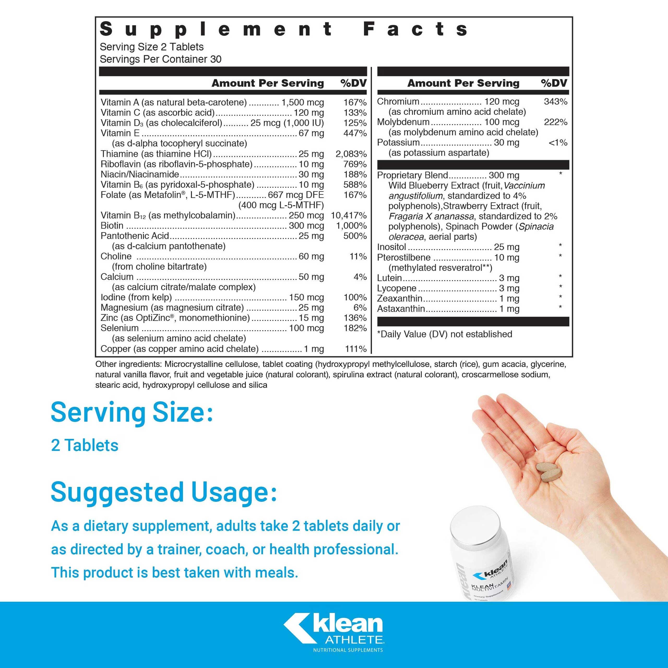 Douglas Laboratories Klean Multivitamin Ingredients