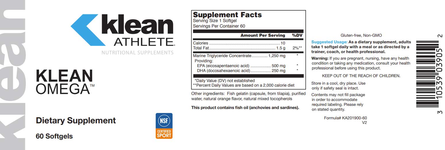 Douglas Laboratories Klean Omega Label