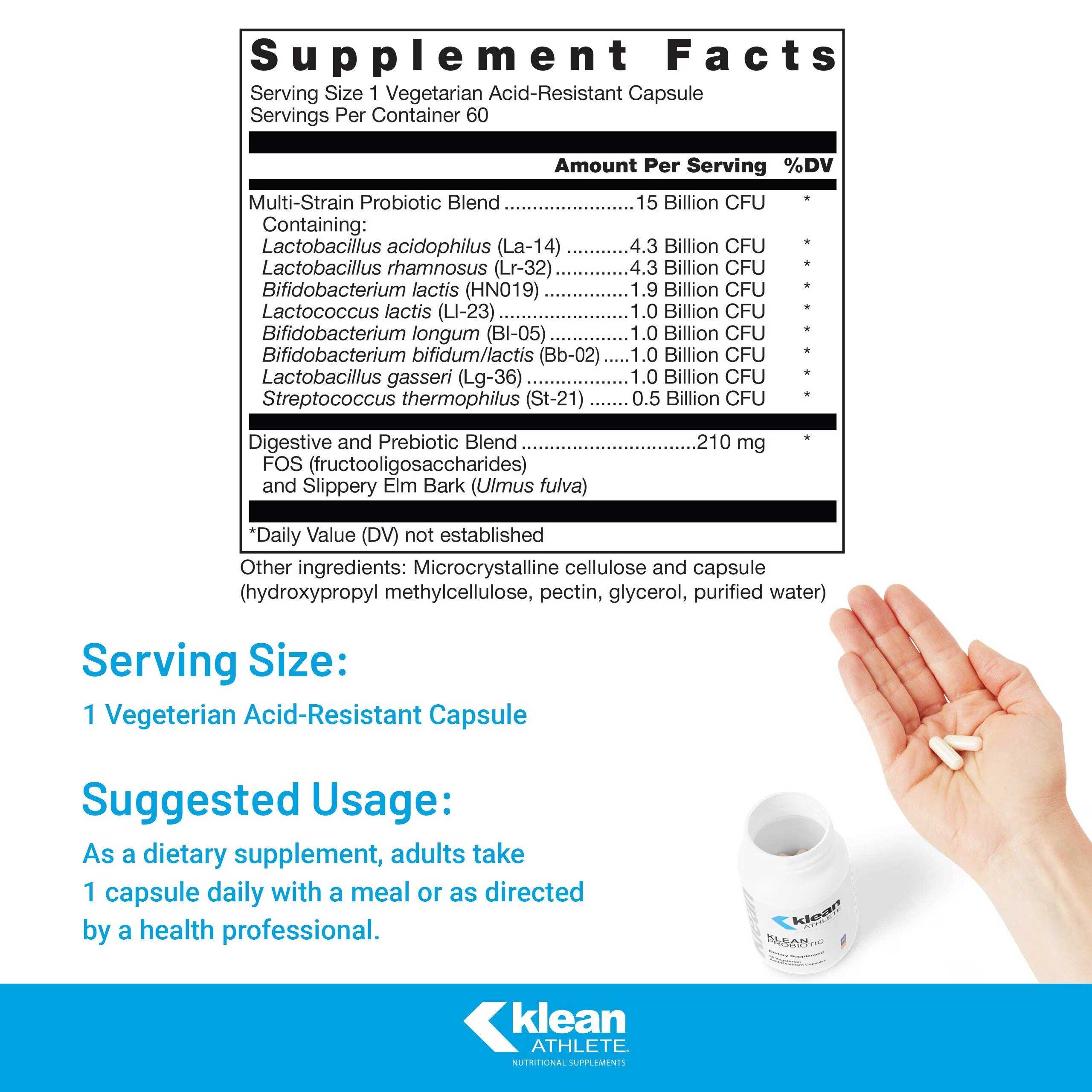 Douglas Laboratories Klean Probiotic Ingredrients