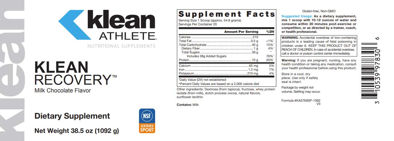 Douglas Laboratories Klean Recovery Label