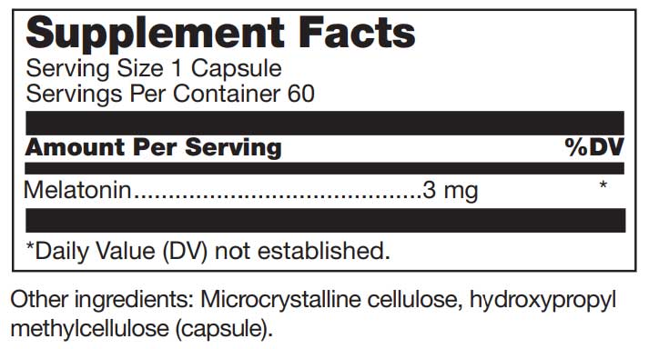 Douglas Laboratories Melatonin (3mg) Ingredients 