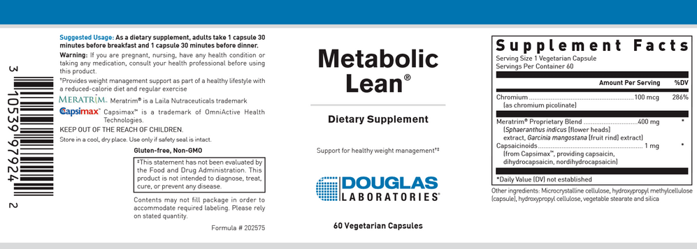 Douglas Laboratories Metabolic Lean Label