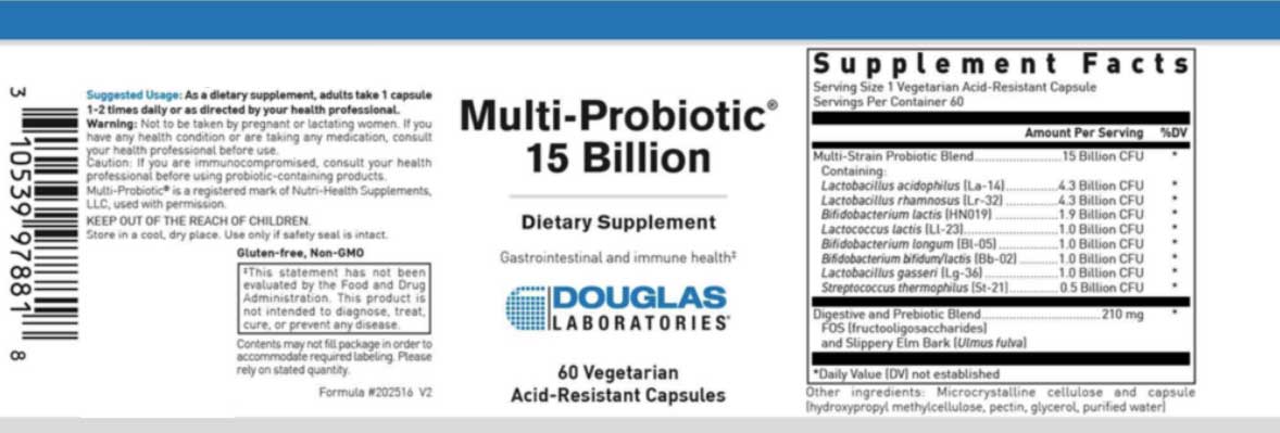 Douglas Laboratories Multi-Probiotic 15 Billion Label