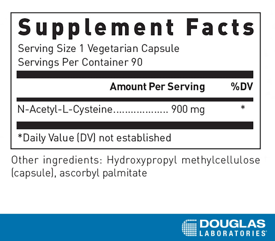 Douglas Laboratories N-Acetyl-L-Cysteine 900 mg Ingredients