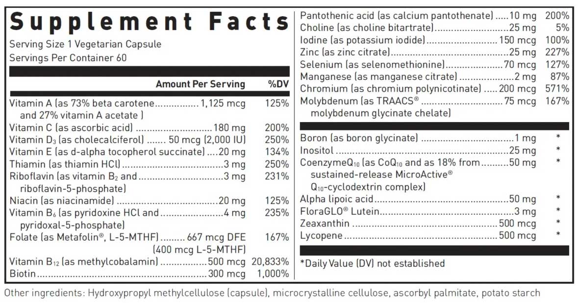 Douglas Laboratories Ultra Preventive 1 Daily Ingredients