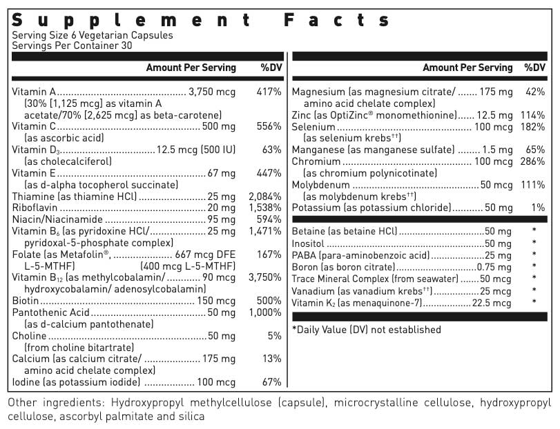 Douglas Laboratories Ultra Preventive III Capsules Ingredients
