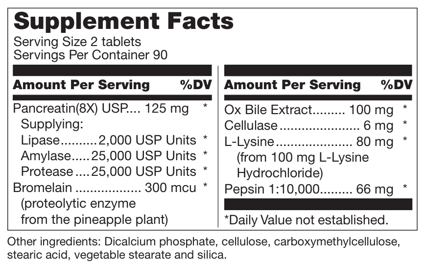 Douglas Laboratories Ultrazyme Ingredients