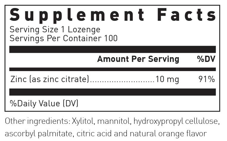 Douglas Laboratories Zinc Lozenges Ingredients
