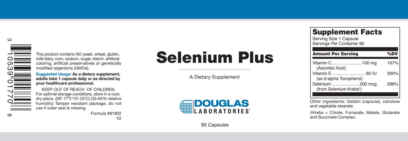 Douglas Laboratories Selenium Plus Label