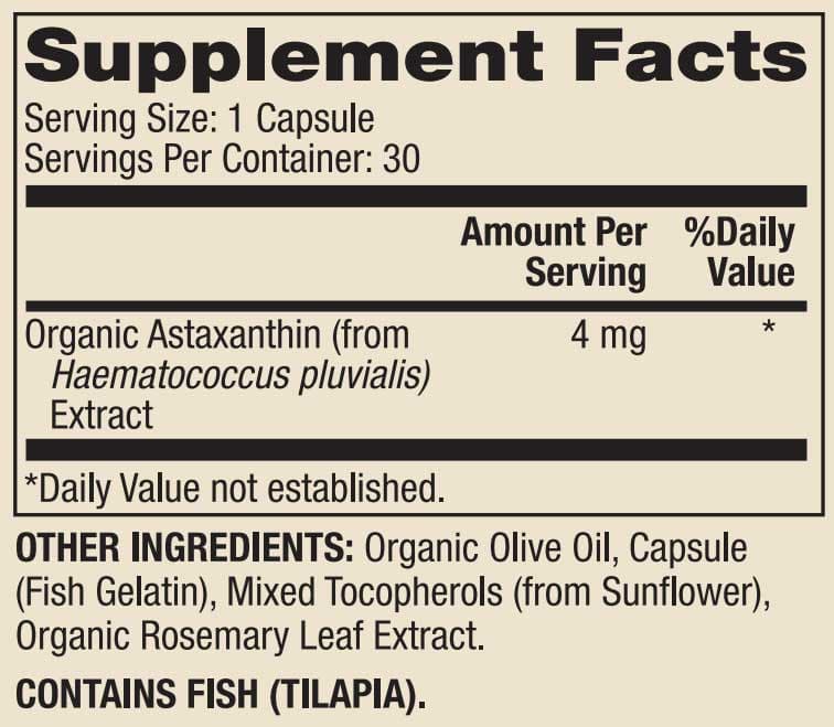 Dr. Mercola Astaxanthin Ingredients
