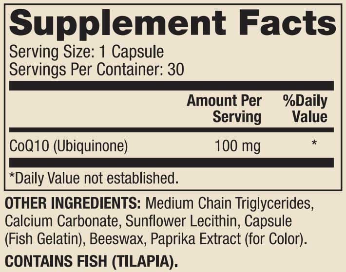 Dr. Mercola Liposomal COQ10 100 mg Ingredients 