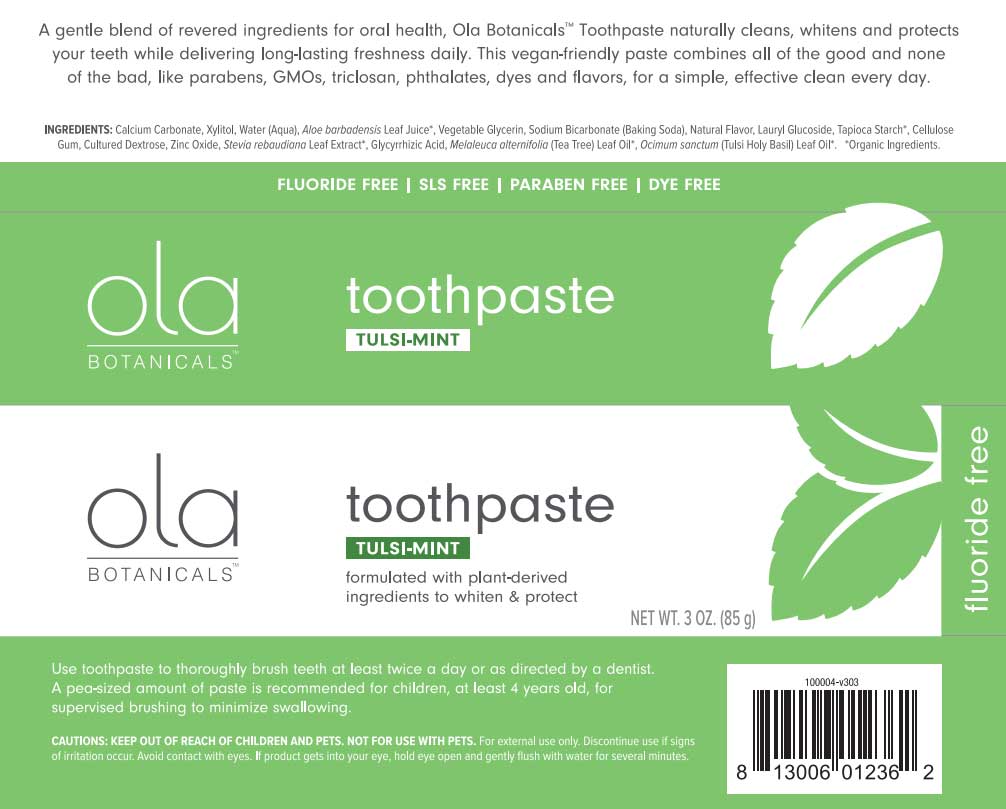 Dr. Mercola Ola Botanicals Toothpaste (Formerly Toothpaste Refreshing Cool Mint) Ingredients