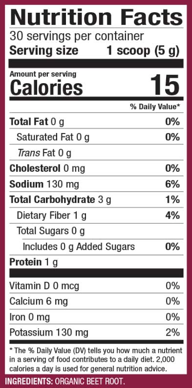 Dr. Mercola Organic Fermented Beet Powder Ingredients