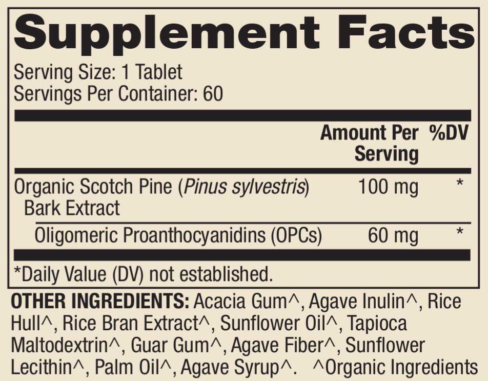 Dr. Mercola Organic Pine Bark Extract with OPCs Ingredients