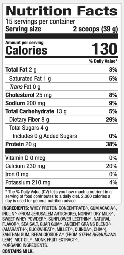 Dr. Mercola Pure Power Organic Whey Protein Ingredients