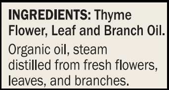 Dr. Mercola Thyme Oil Organic Ingredients