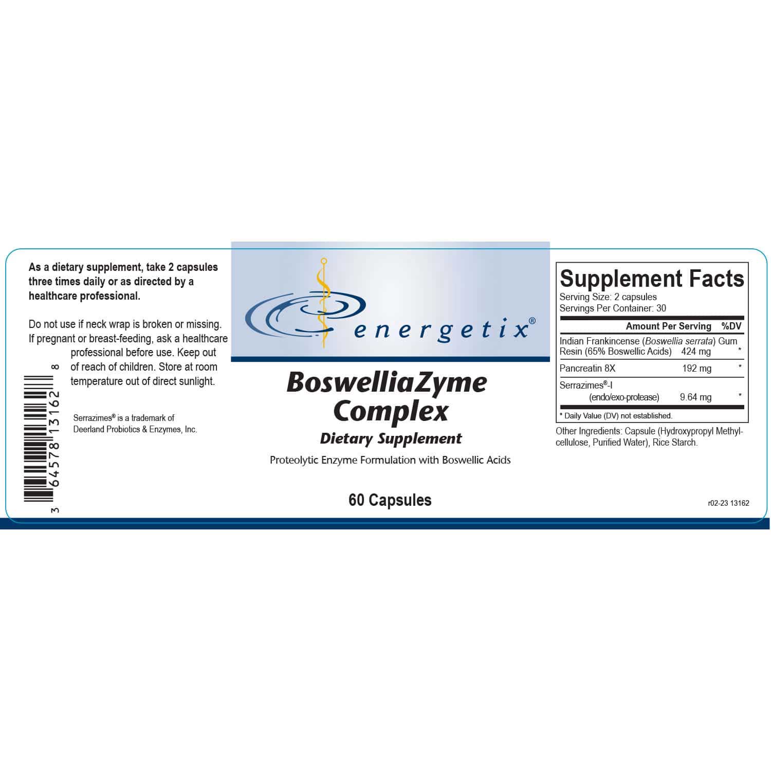 Energetix BoswelliaZyme Complex Label