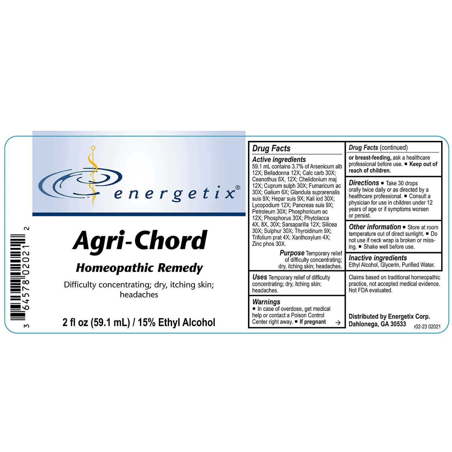 Energetix Agri-Chord Label