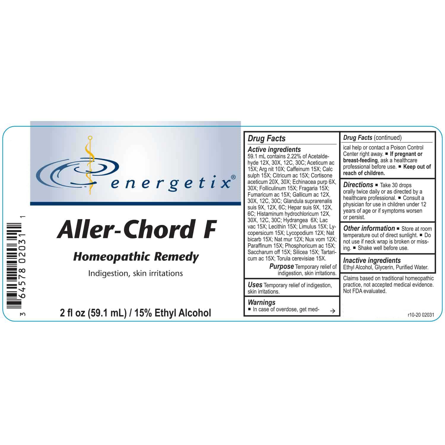 Energetix Aller-Chord F Label