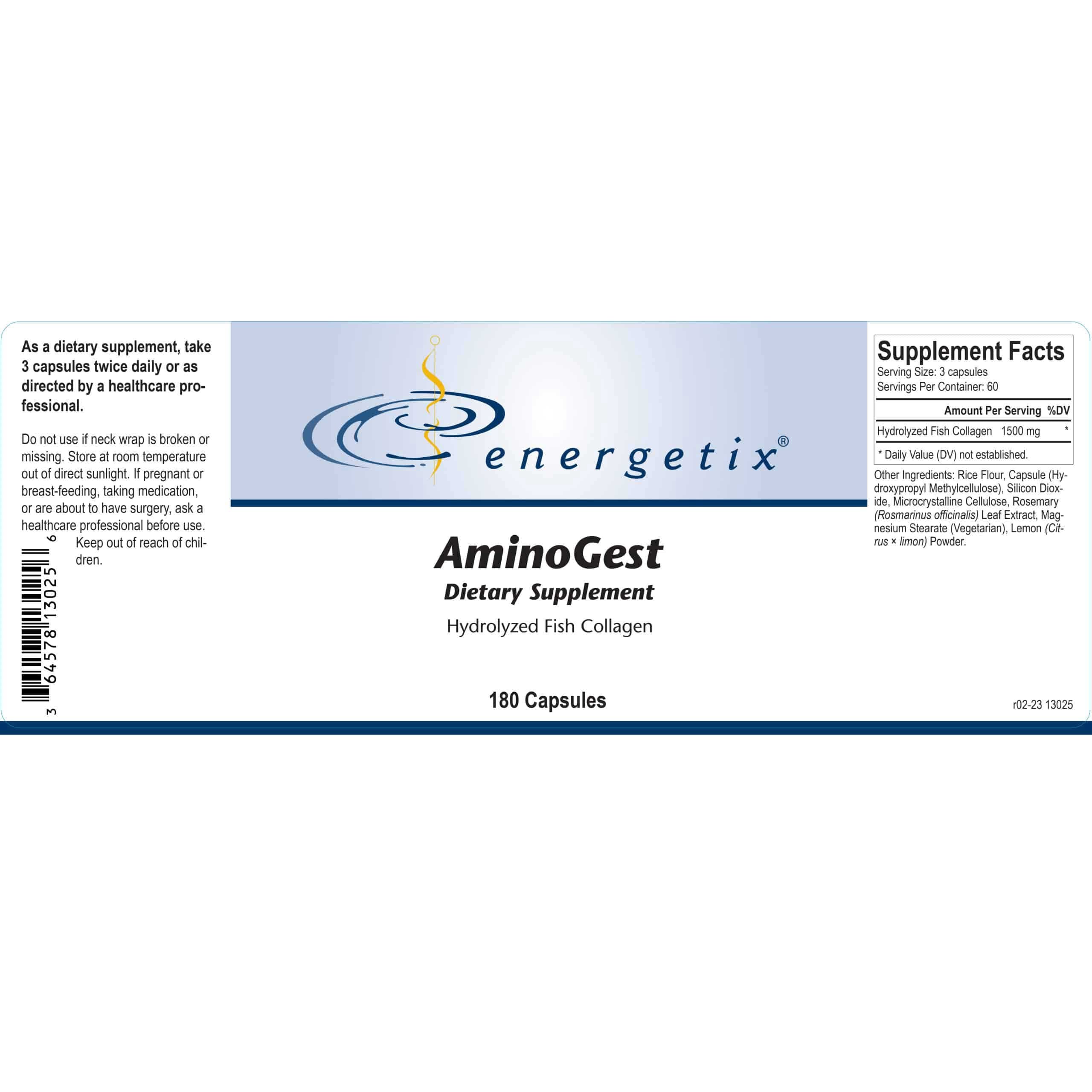 Energetix AminoGest Label
