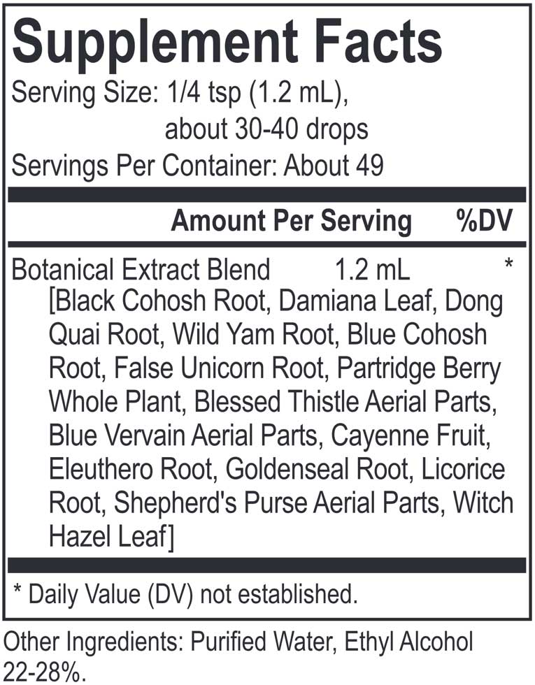 Energetix Core Cohosh Blend Ingredients