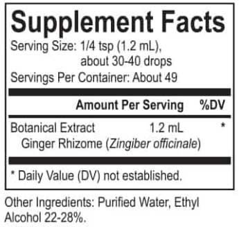 Energetix Core Ginger Ingredients