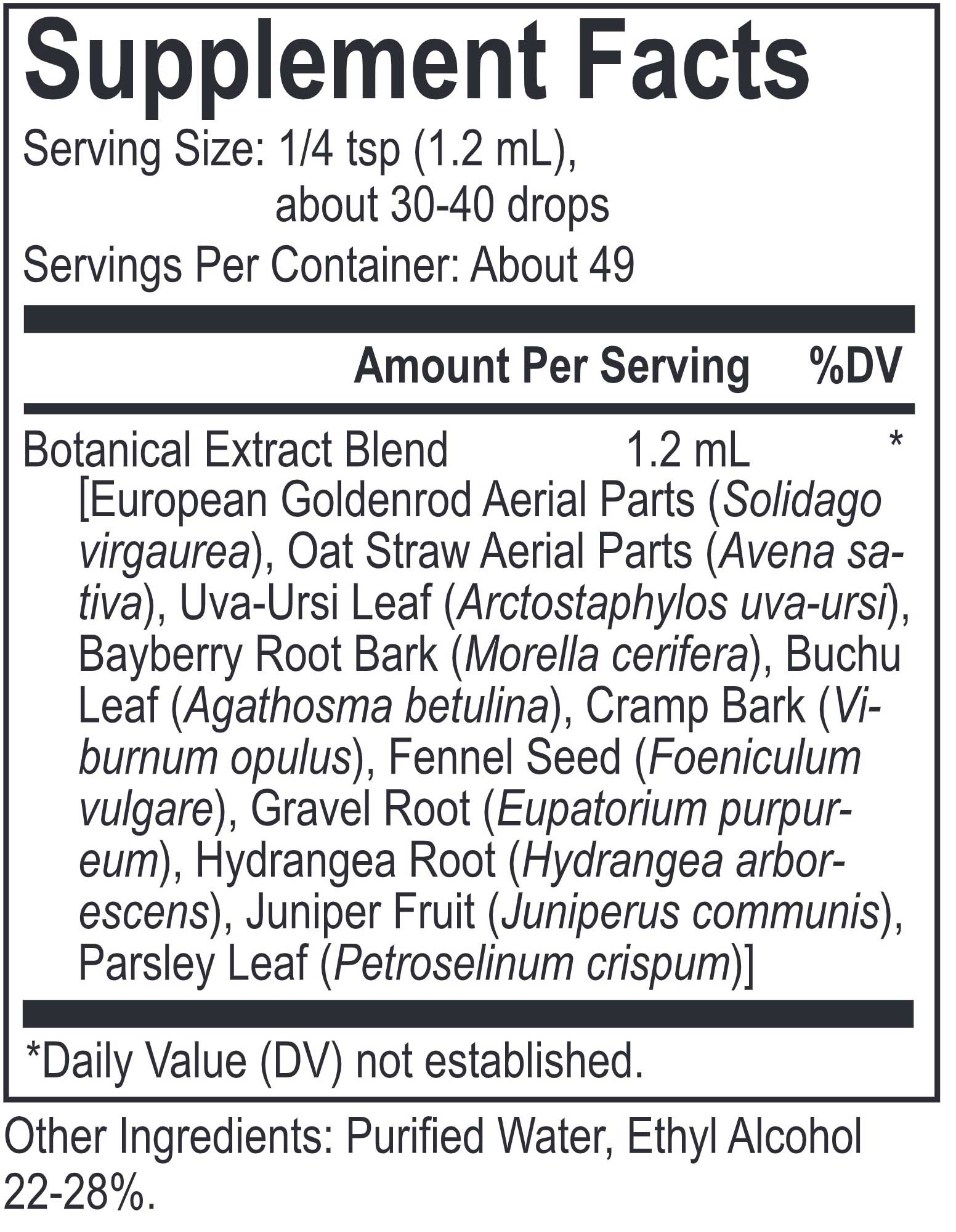 Energetix Core Goldenrod Blend Ingredients