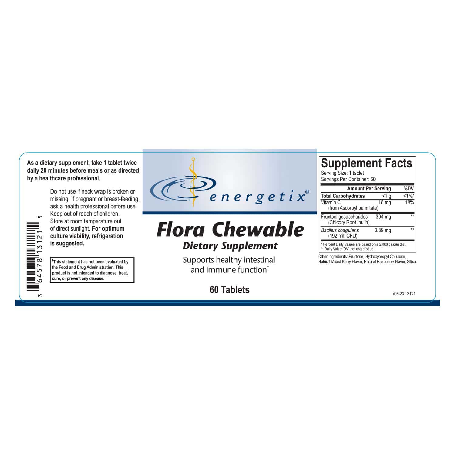 Energetix Flora Chewable Label