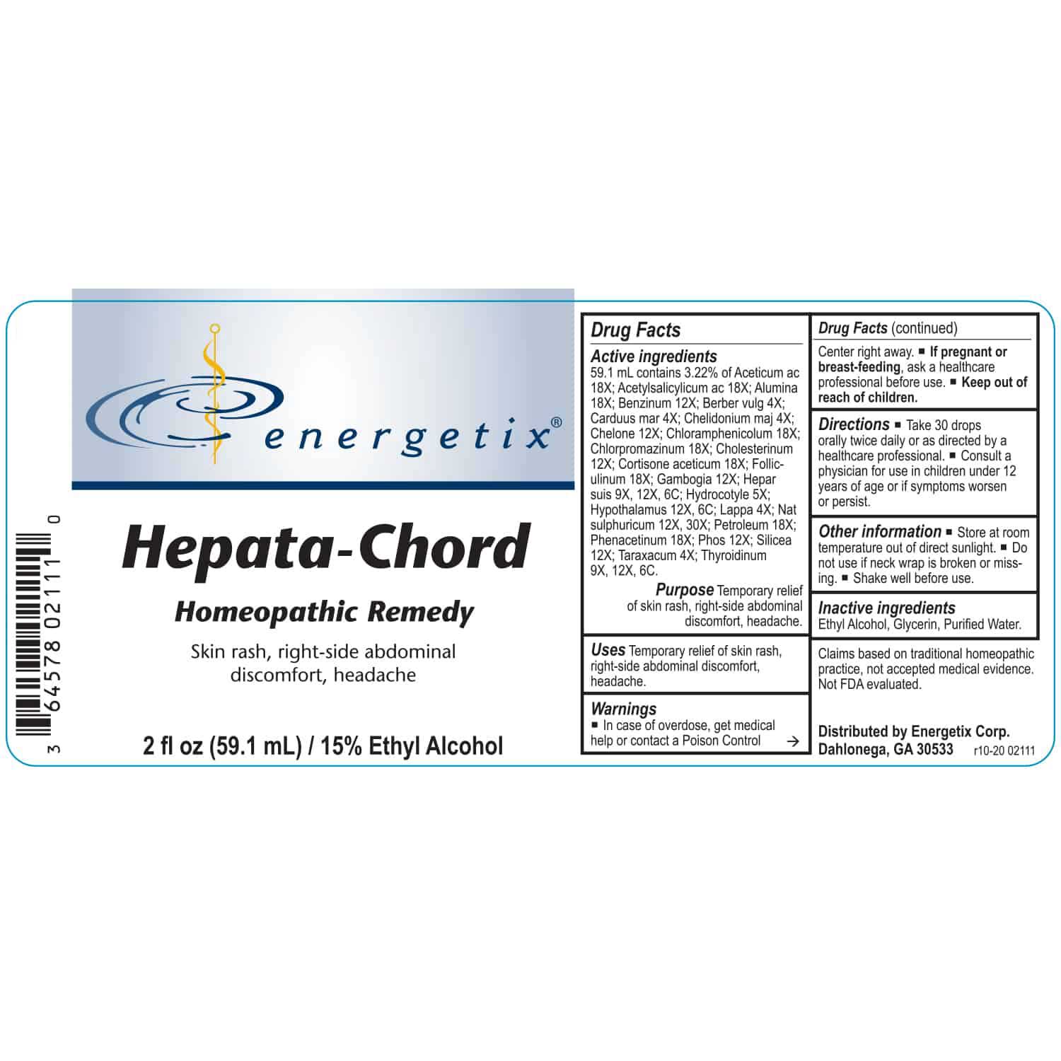Energetix Hepata-Chord Label