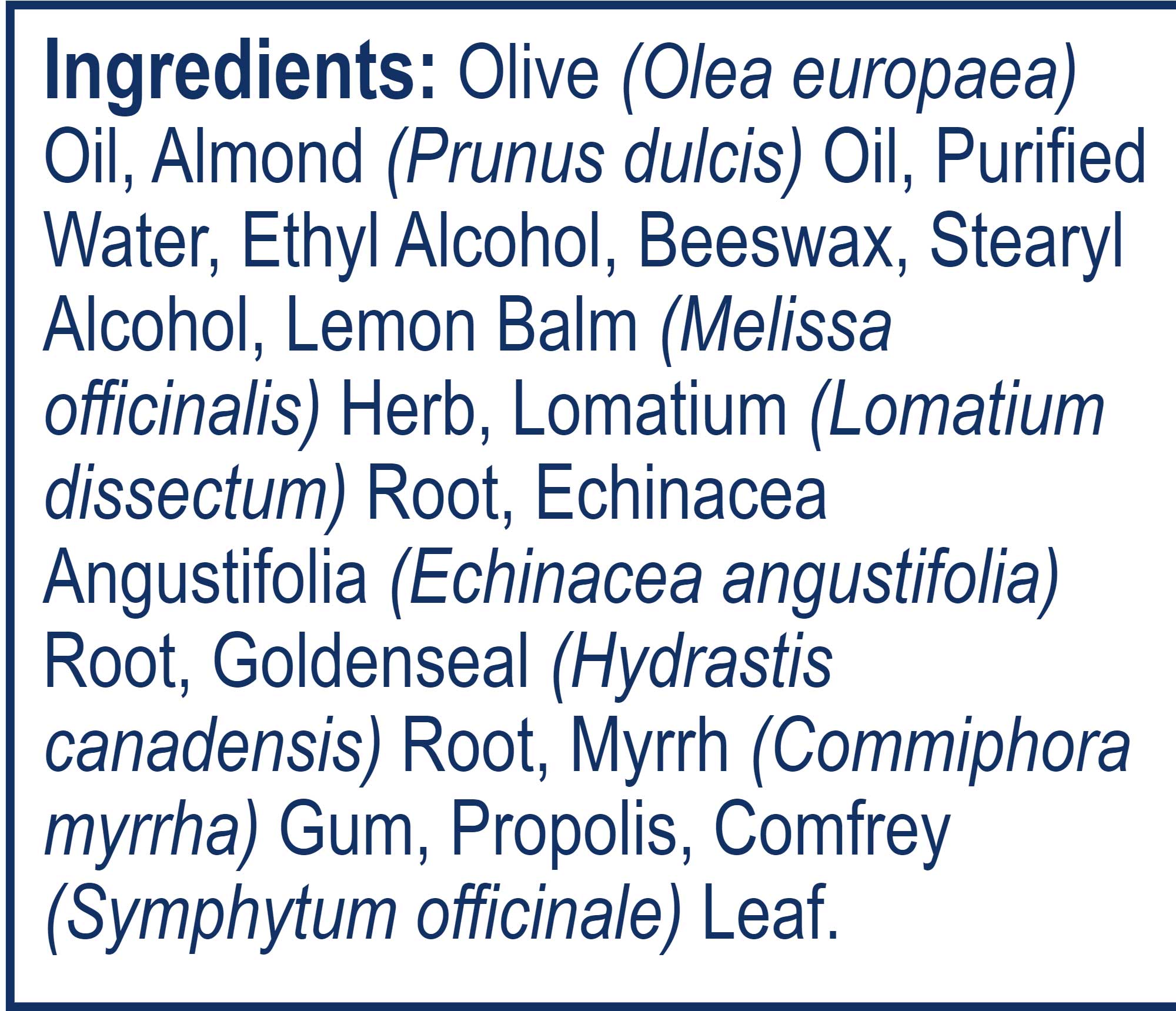 Energetix MycoDerm Ingredients
