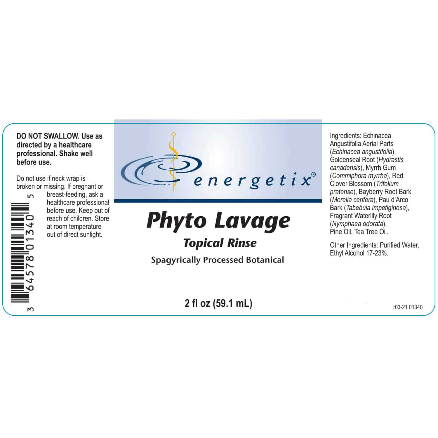Energetix Phyto Lavage Label