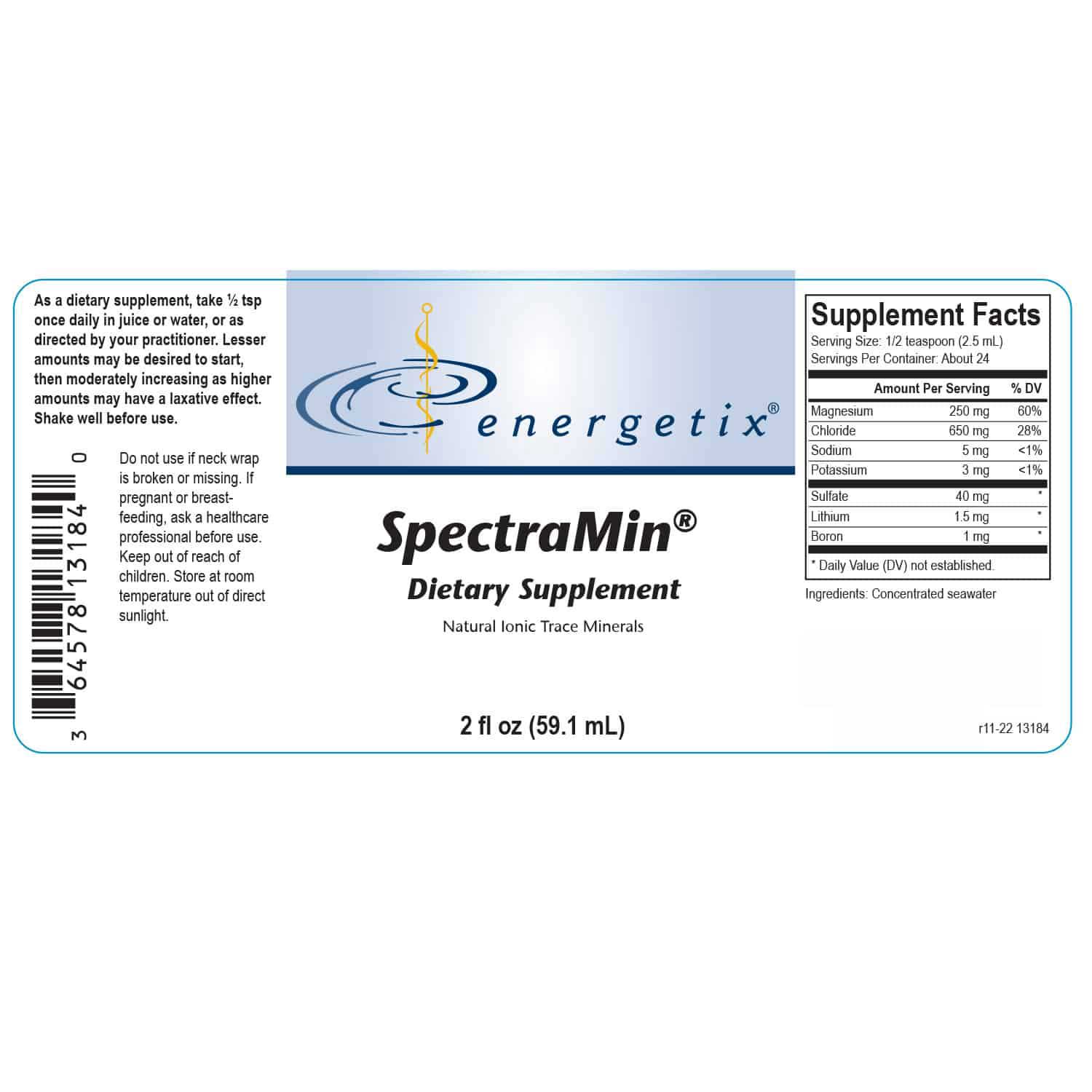 Energetix SpectraMin Label