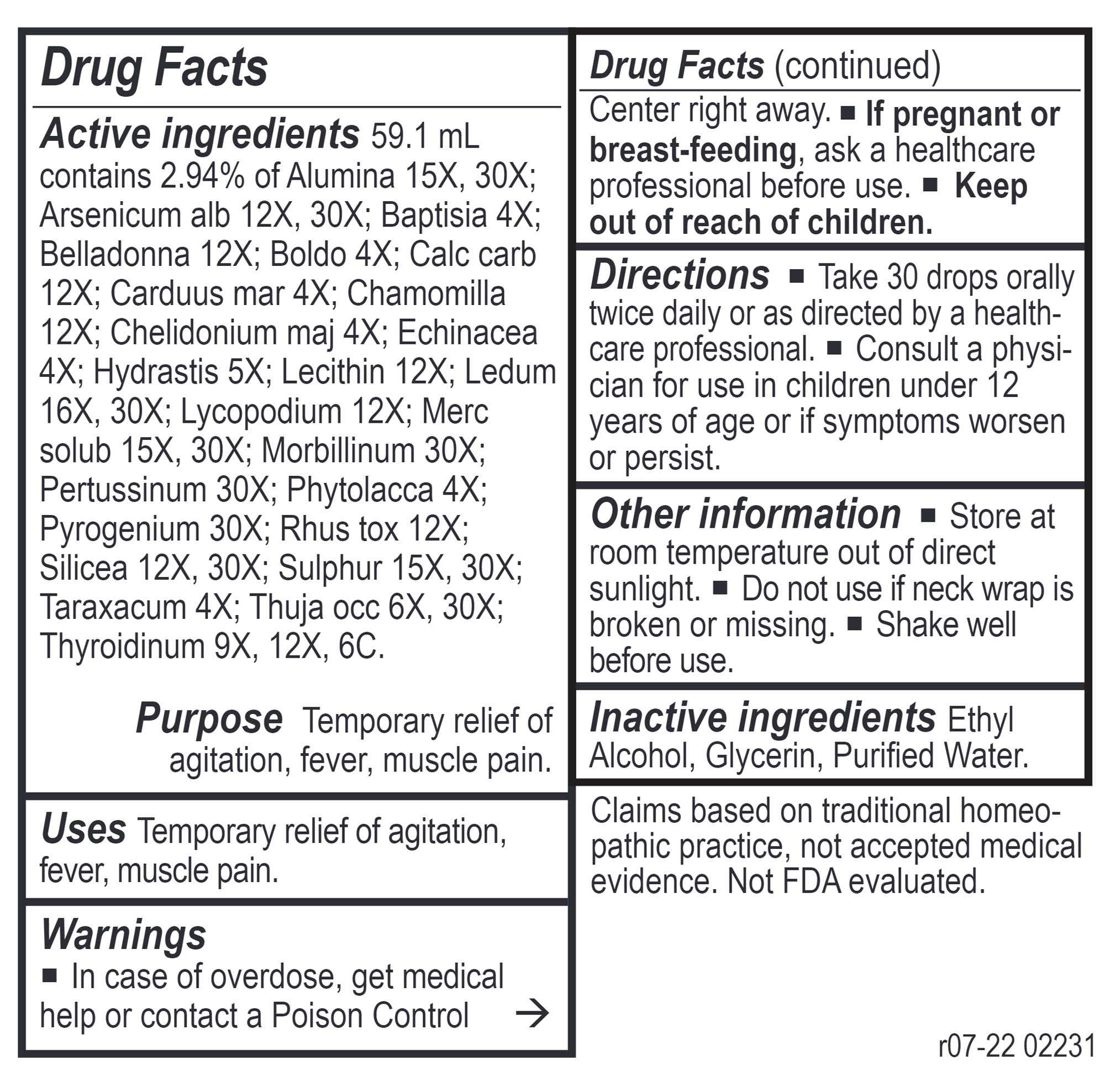 Energetix Vac-Chord Ingredients