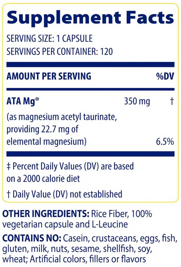 Enzymedica Magnesium Mind Ingredients