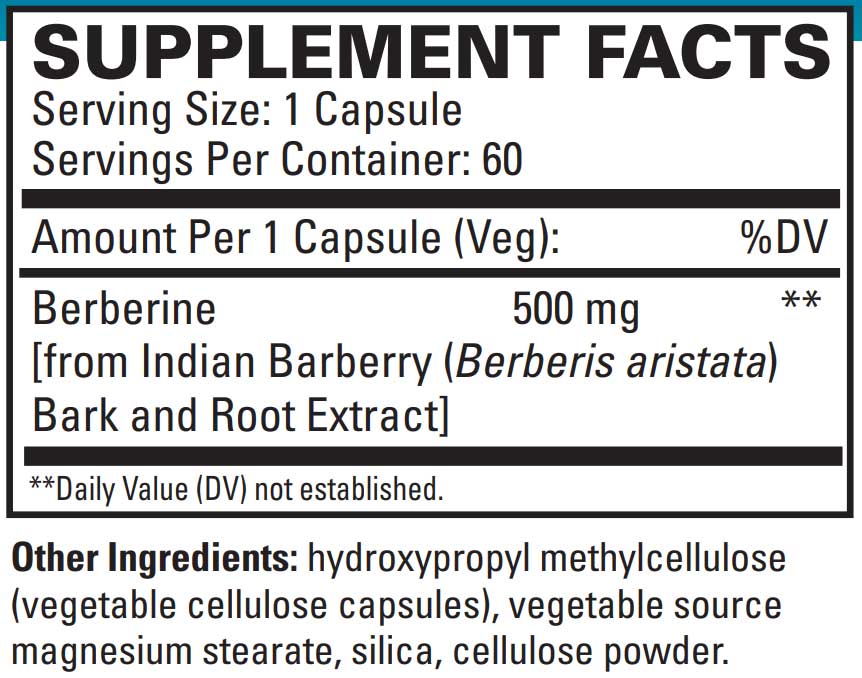 EuroMedica Berberine 500 mg Ingredients