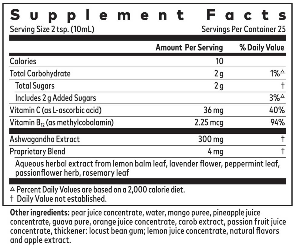 Floradix Ashwagandha Liquid Ingredients