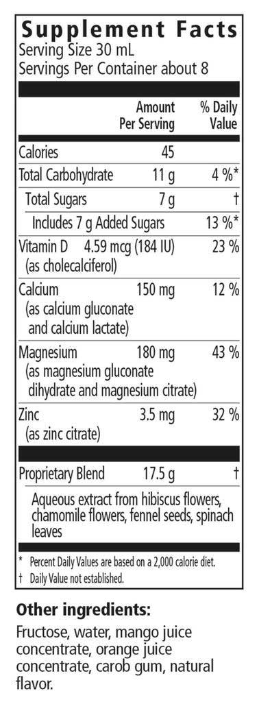 Floradix Calcium Magnesium Liquid Ingredients