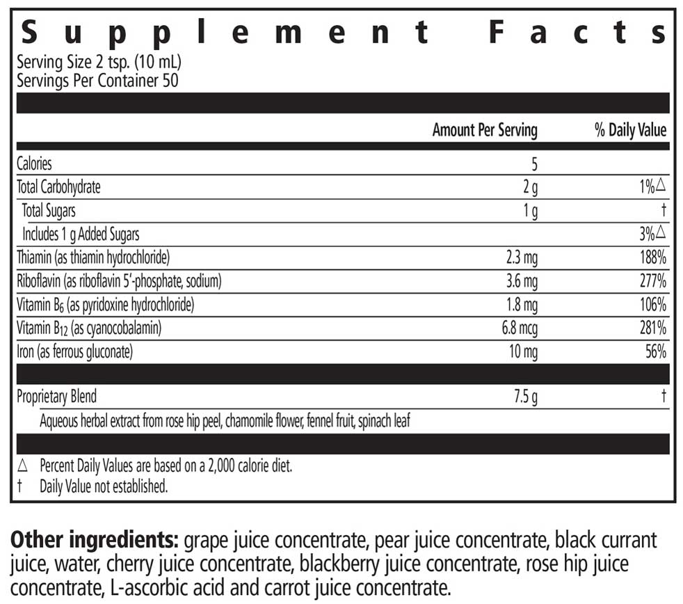 Floradix Floravital Iron + Herbs Ingredients