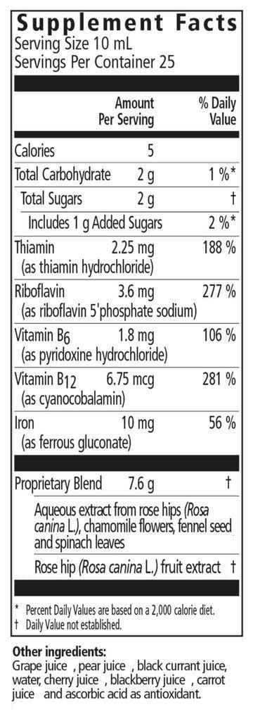 Floradix Floravital Iron + Herbs Ingredients