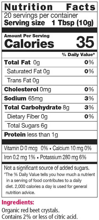 Floradix (Salus) Red Beet Crystals Ingredients