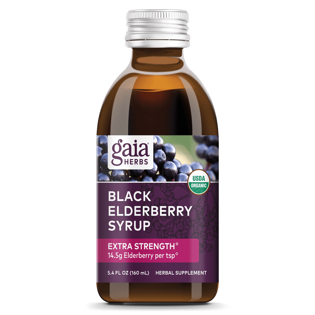 Gaia Herbs Black Elderberry Syrup Extra Strength