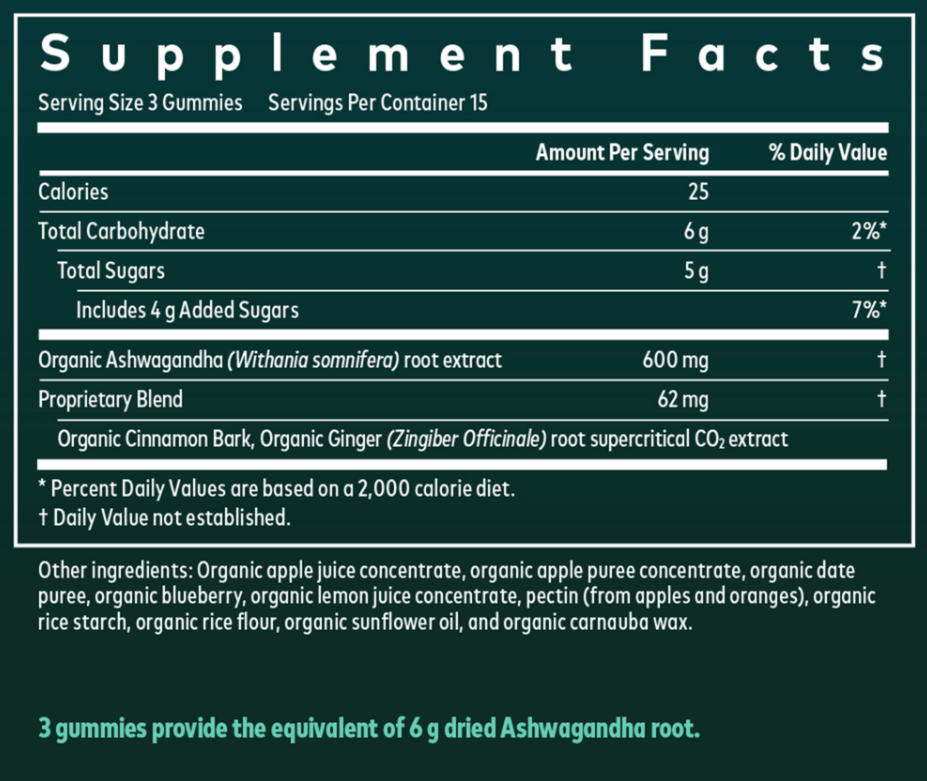 Gaia Herbs Ashwagandha Gummies Ingredients