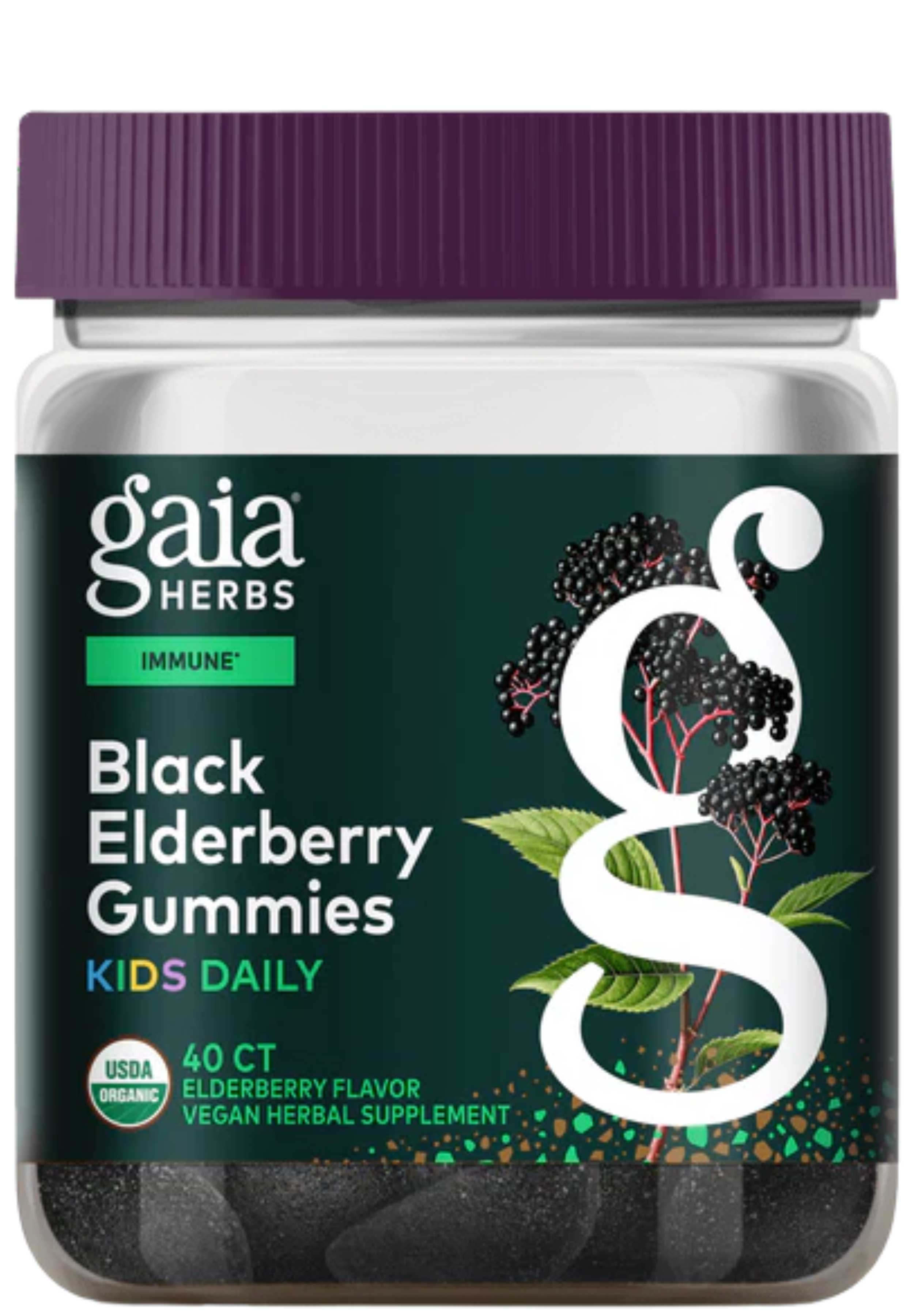 Gaia Herbs Black Elderberry Gummies Kids Daily