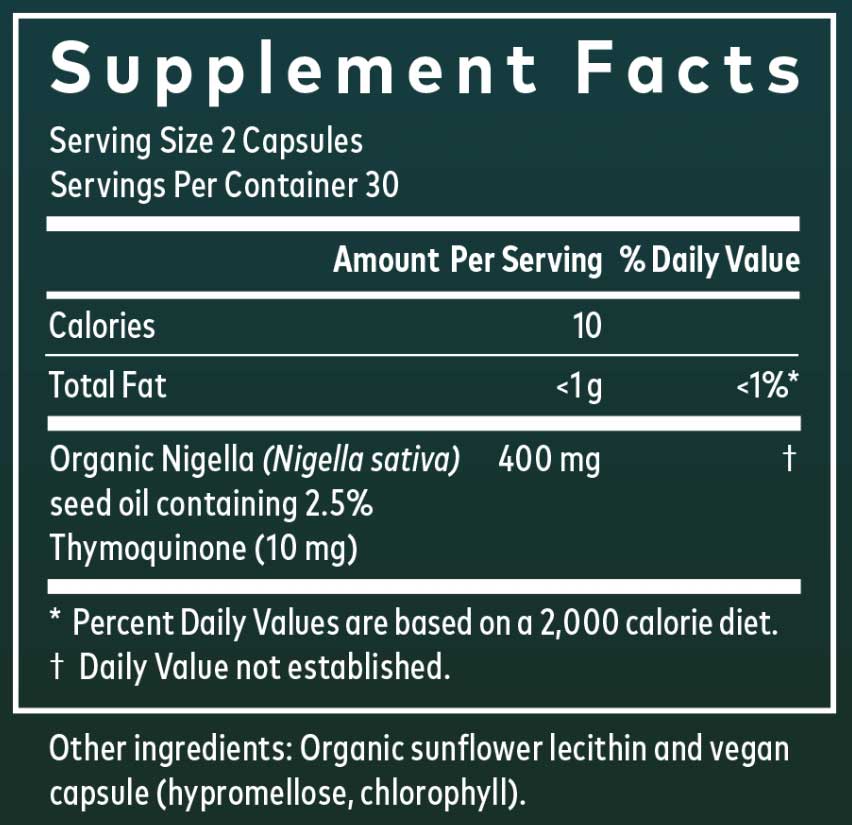 Gaia Herbs Black Seed Oil Ingredients