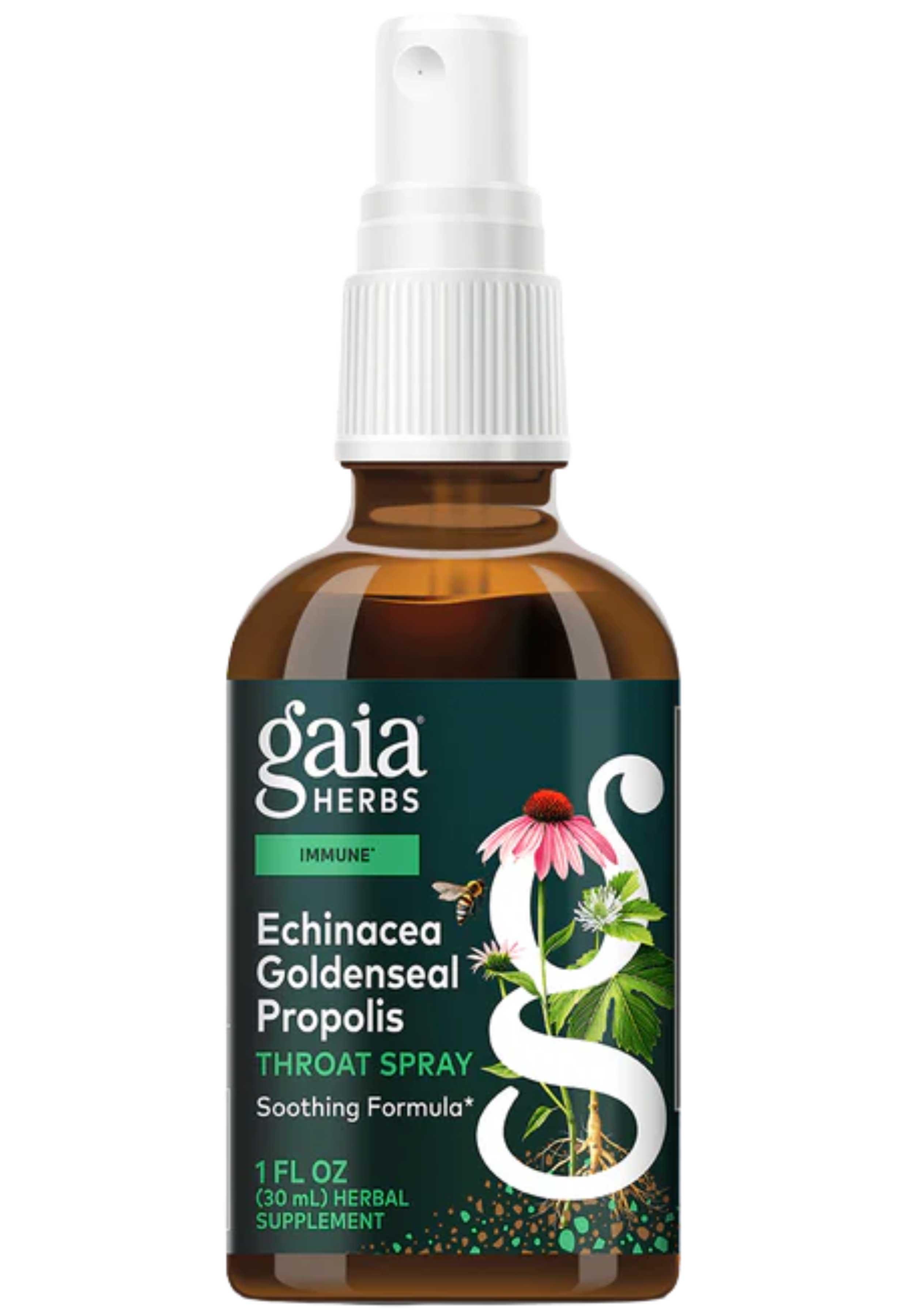 Gaia Herbs Echinacea Goldenseal Propolis Throat Spray