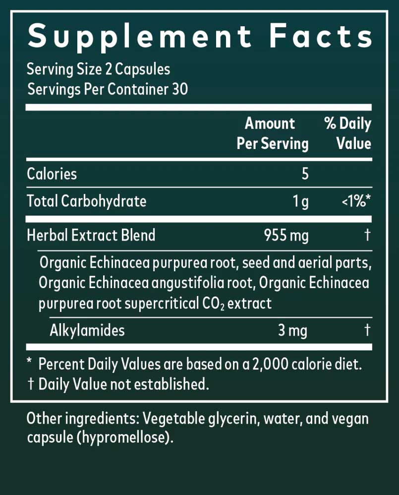 Gaia Herbs Echinacea Supreme Capsules Ingredients