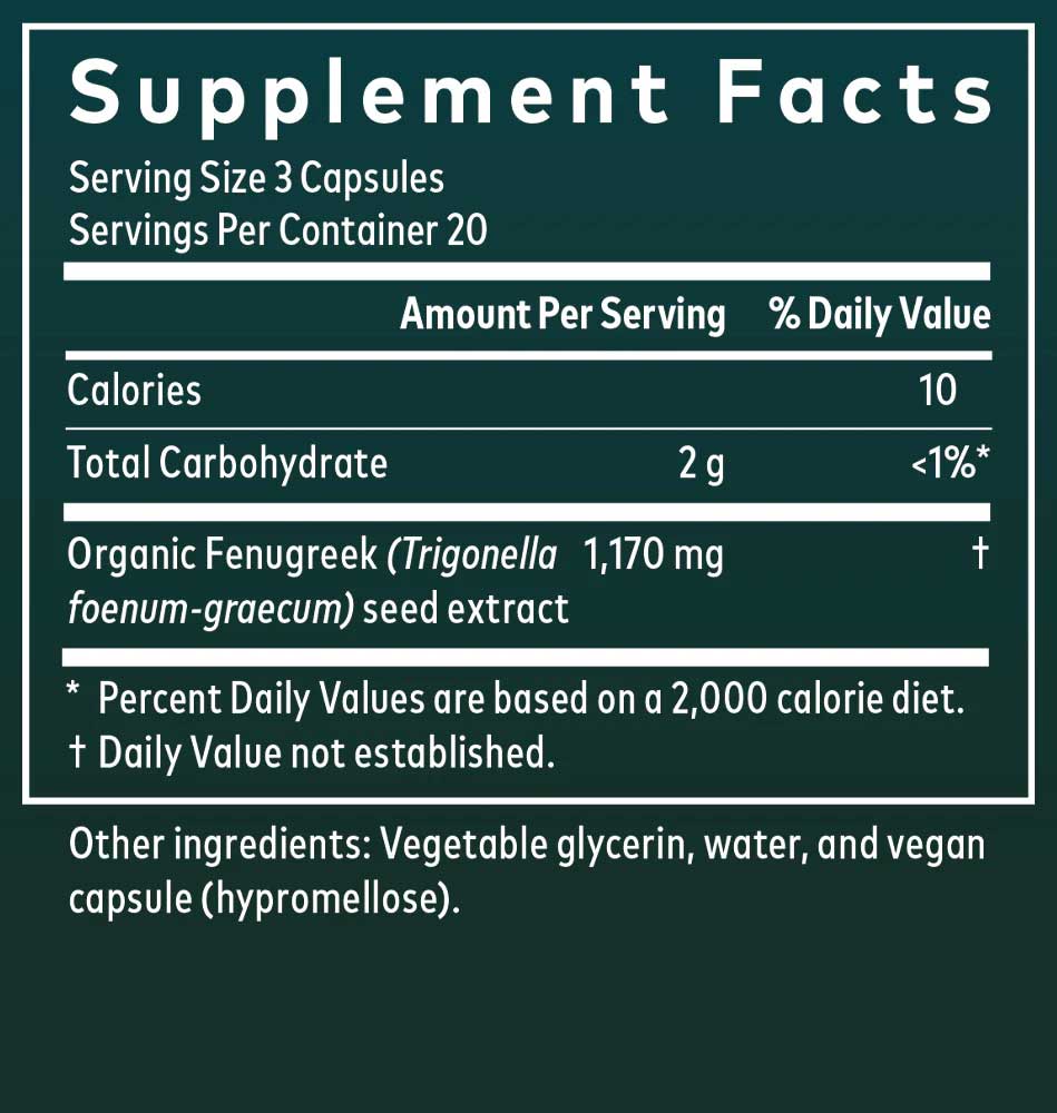 Gaia Herbs Fenugreek Seed Capsules Ingredients