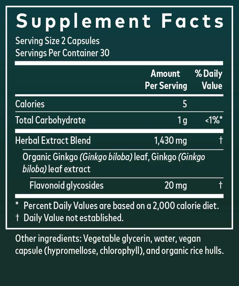 Gaia Herbs Ginkgo Leaf Capsules Ingredients
